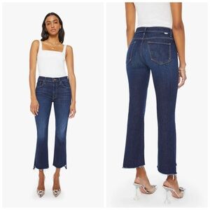 MOTHER The Insider Crop‎ Step Fray In Off Limits Blue Jeans Size 25